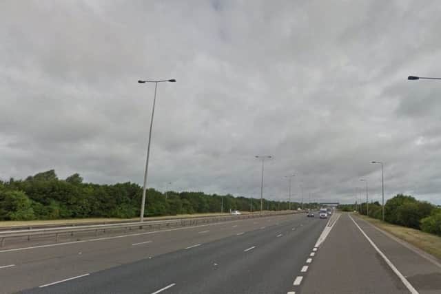 Junction 15 southbound exit and entry slip roads