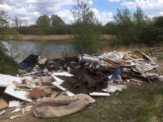 The large fly-tip near Fletton Lakes. Photo: Peterborough Prevention and Enforcement Service