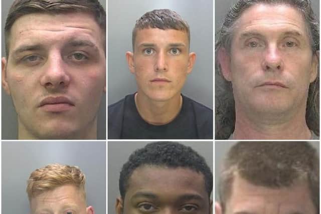 The mugshots of the criminals jailed in Peterborough and Cambridgeshire in March 2019.