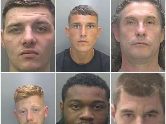 The mugshots of the criminals jailed in Peterborough and Cambridgeshire in March 2019.