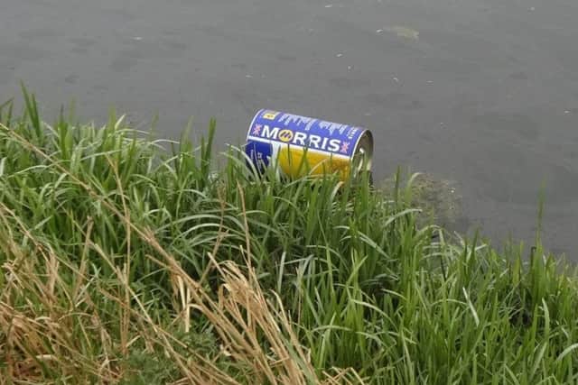 An oil can in the river. Photo: Lincolnshire Wildlife Trust