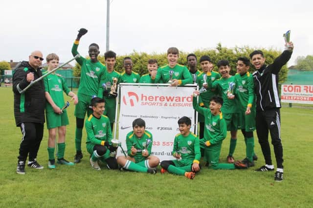 Under 14 Hereward Cup winners FC Peterborough. Picture: RWT Photography