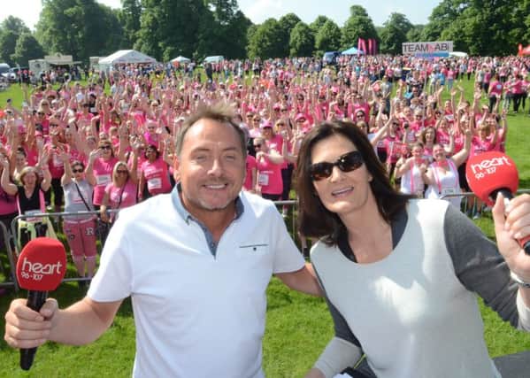 Kev Lawrence and Ros Webb hosting Race For Life.