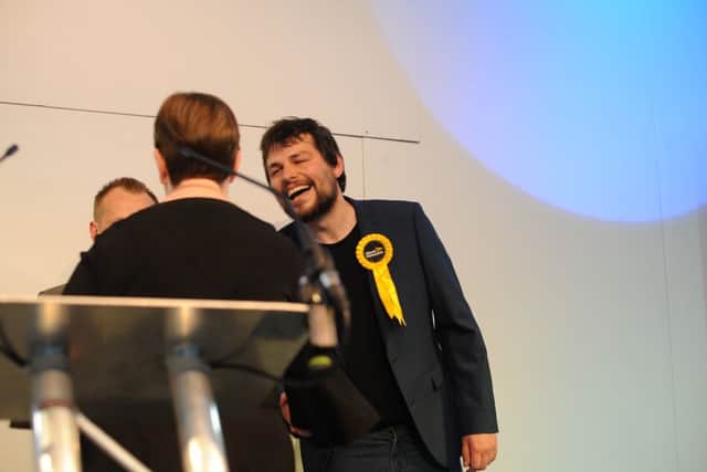 Chris Wiggin enjoys his win