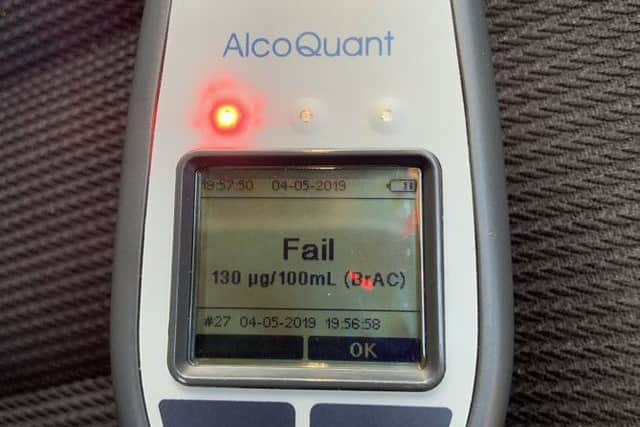 Driver who had 130 micrograms per 100 millilitres of breath (the limit is 35) was arrested after a minor collision