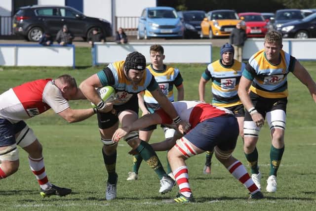 Tom Lewis drives forward for East Midlands. Picture: Mick Sutterby
