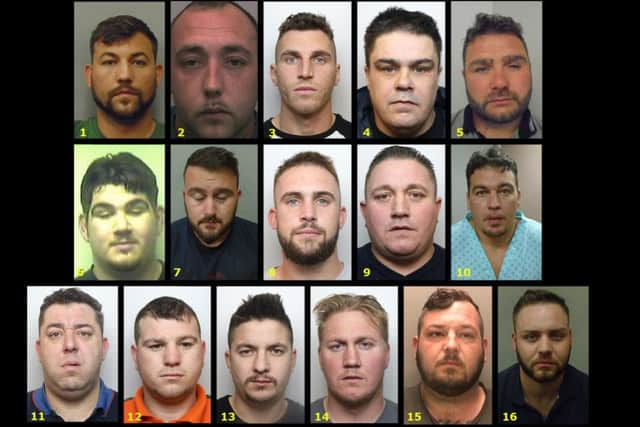 The 16 men found guilty in connection with the shooting