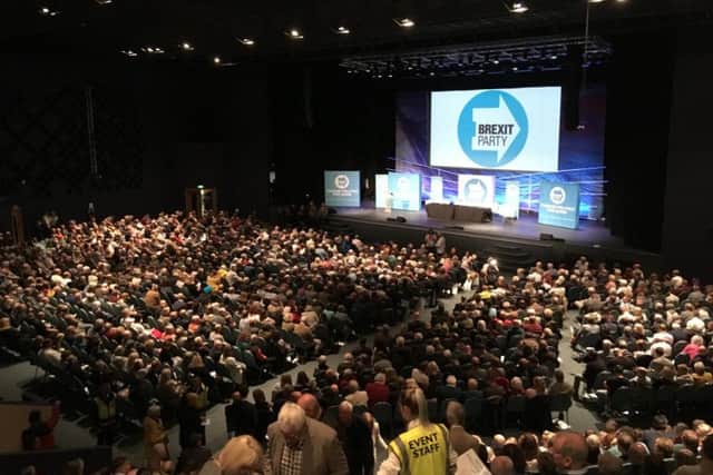 The crowd at the Brexit Party rally at the KingsGate Conference Centre