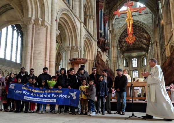 The messages of peace being delivered at the cathedral
