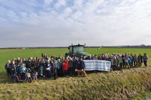 Castor, Ailsworth and Upton residents protesting against plans to build 2,500 homes in the countryside