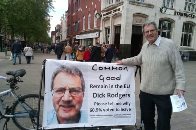 Dick Rodgers campaigning in the city centre