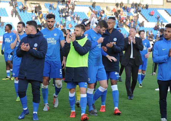 Posh players on their lap of appreciation at the end of the season.