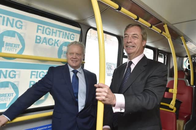 Mike Greene and Nigel Farage during the by-election campaign