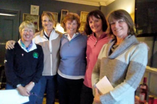 Pictured with Nene Park ladies captain Anne Curwen (left) is the winning team in the Ladies Am Am played at Thorpe Wood.  From the left they are Susannah Ivens, Karen Martin, Jane Thompson and Lynn Exley. The event raised £455 for the lady captains breast cancer charity.