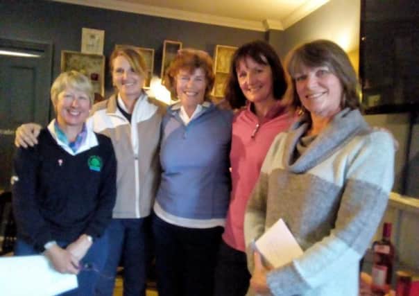 Pictured with Nene Park ladies captain Anne Curwen (left) is the winning team in the Ladies Am Am played at Thorpe Wood.  From the left they are Susannah Ivens, Karen Martin, Jane Thompson and Lynn Exley. The event raised £455 for the lady captains breast cancer charity.