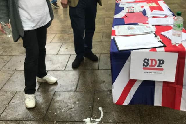 Milkshake said to have been thrown at the SDP stall