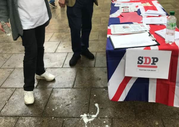 Milkshake said to have been thrown at the SDP stall