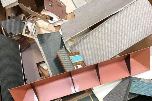 Damage caused in the attack. Photo: Market Deeping Model Railway Club