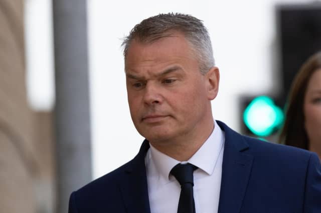 PC Lee Rumsey arrives at court.
Picture by Terry Harris. THA