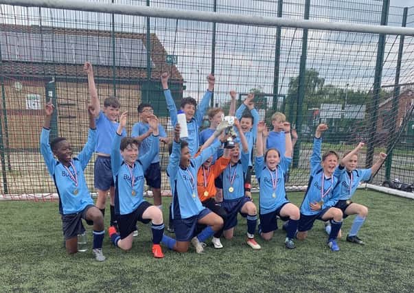 Nene Valley celebrate their success in the Peterborough Primary Schools tournament.