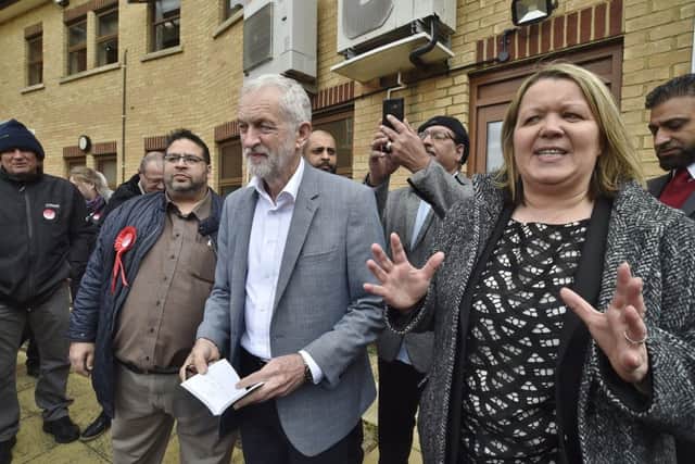 Jeremy Corbyn at Unite offices visiting Peterborough to support Labour candidate Lisa Forbes EMN-190427-190930009
