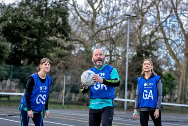 Neil Barker (centre) in an advert for the campaign. Copyright: Brendan Foster Photography