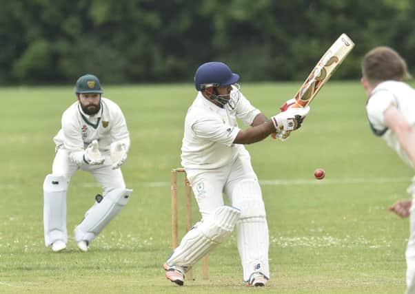 Usman Sadiq batting for King's Keys against Grantham. Photo: David Lowndes.