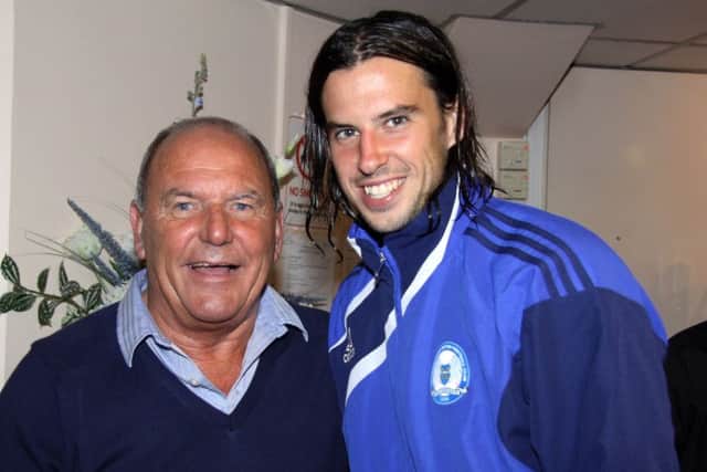 George Boyd (right) with another Posh legend Tommy Robson.