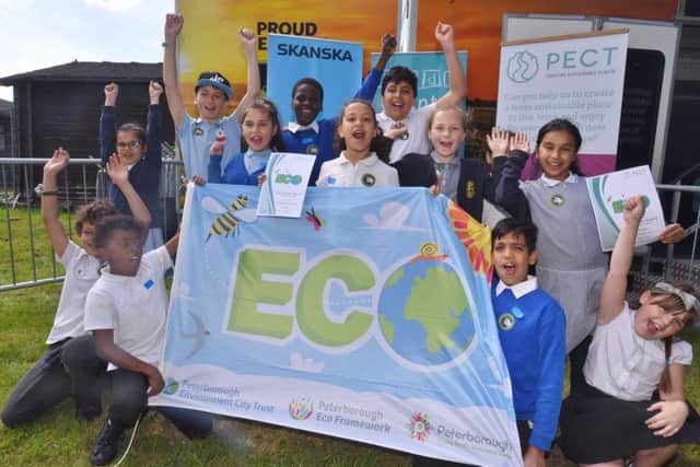 PECT Eco Charter school awards at the East of England Arena. The Beeches School and St Augustine's Junior schools Eco Flag Awards. EMN-190523-225411009