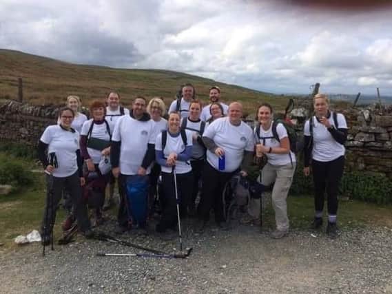 The climbers doing the Yorkshire Three Peaks challenge