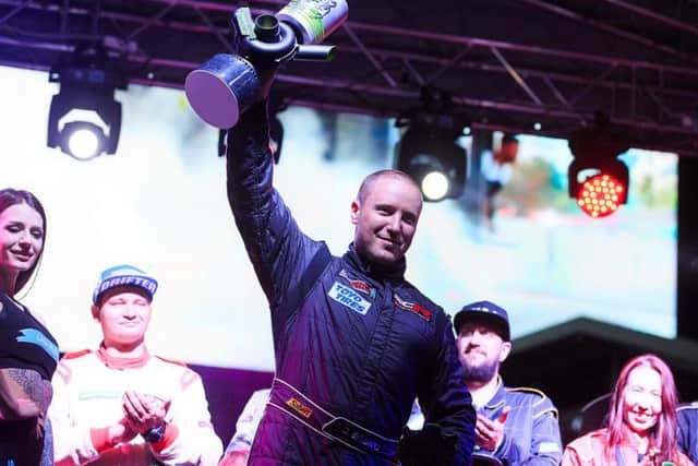 Dmitrij Sribnyj celebrates his famous victory.