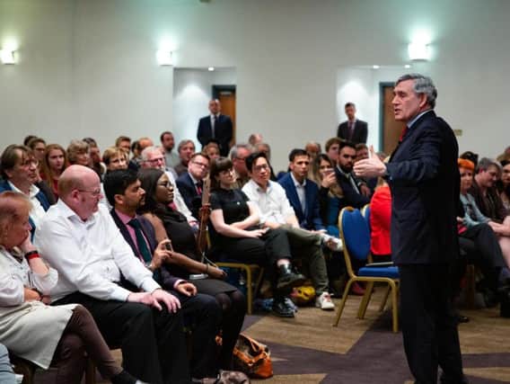 Gordon Brown speaking to Labour members. Photo: Terry Harris