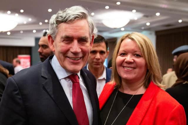 Gordon Brown and Lisa Forbes. Photo: Terry Harris