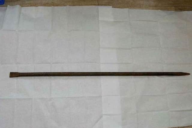 The crowbar used by McRae