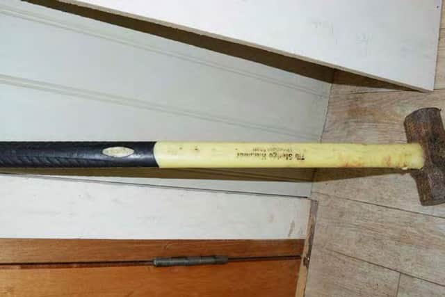 The sledgehammer used by McRae