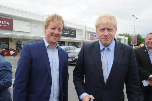 Paul Bristow and Boris Johnson at the Bretton Centre