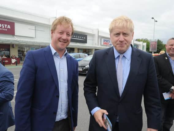 Paul Bristow and Boris Johnson at the Bretton Centre