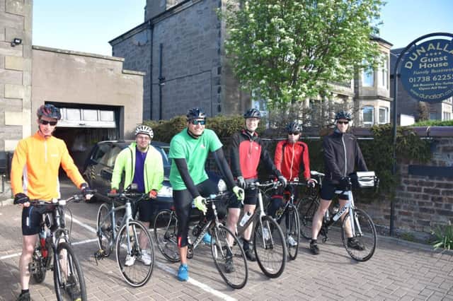 The fundraising cyclists