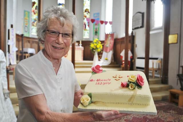 St Paul's Church, New England celebrating their 150th anniversary.    Rita Wesley with birthday cake. EMN-190528-093202009