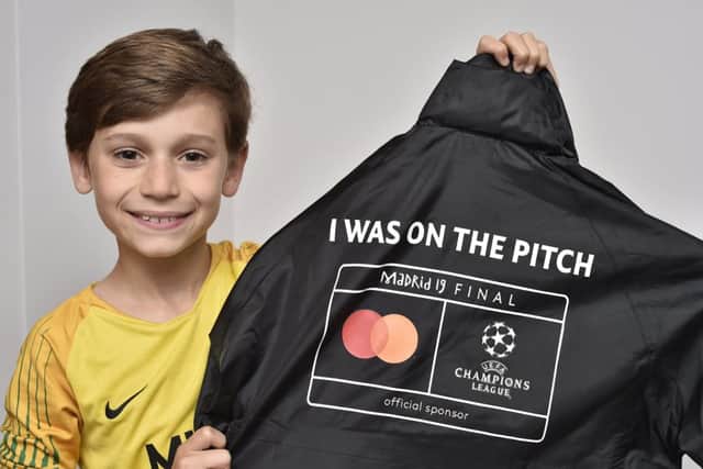 Oliver Valente of Deeping St James who was a mascot at the European Cup Final after his dad Ray McLennan won a Mastercard draw. EMN-190506-091027009
