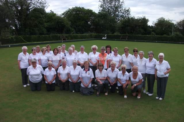 Northants Womens Bowling Federation president Chris Ford (with chain of office) pictured with the ladies who attended her Presidents Day at the Ketton club on Sunday.