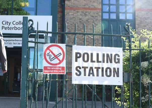A polling station at City College Peterborough