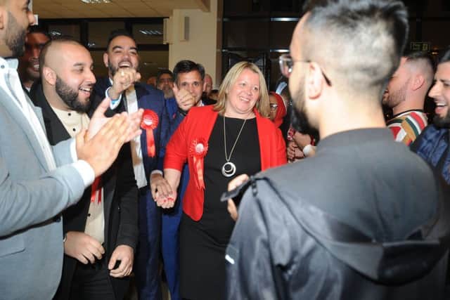 Lisa Forbes being congratulated on her win