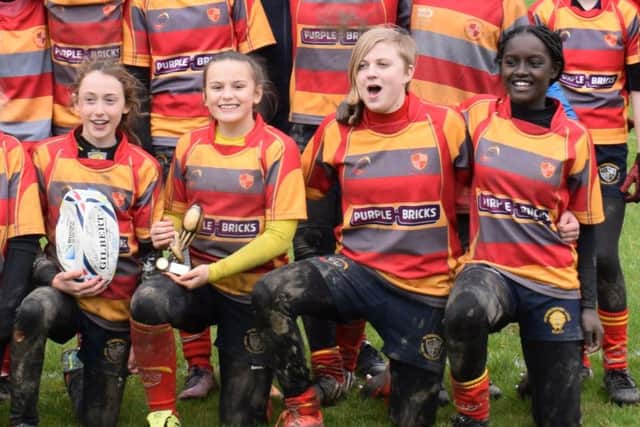 Borough's leading Under 15 girls players. Left to right they are Holley Ross, Jasmine Murray, Jorja Matchwick and Vitoria Silva Seide.