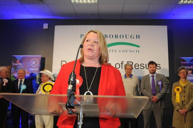 Lisa Forbes delivering her victory speech at the by-election count