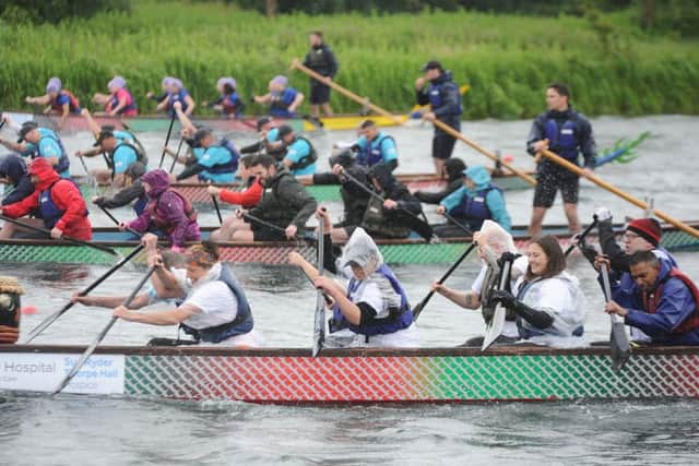 Dragon Boat racing 2019 at the PCRC Rowing course, Thorpe Meadows. EMN-190906-164638009