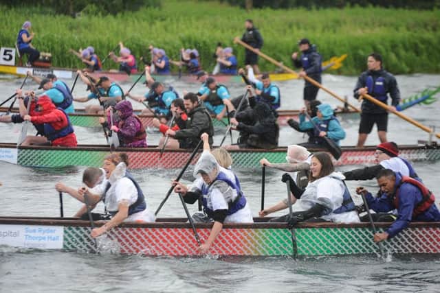 Dragon Boat racing 2019 at the PCRC Rowing course, Thorpe Meadows. EMN-190906-164649009