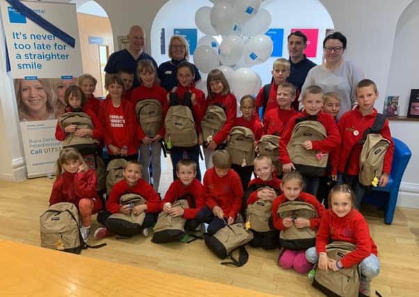 The Chernobyl children at the dental practice in Broadway, Peterborough.