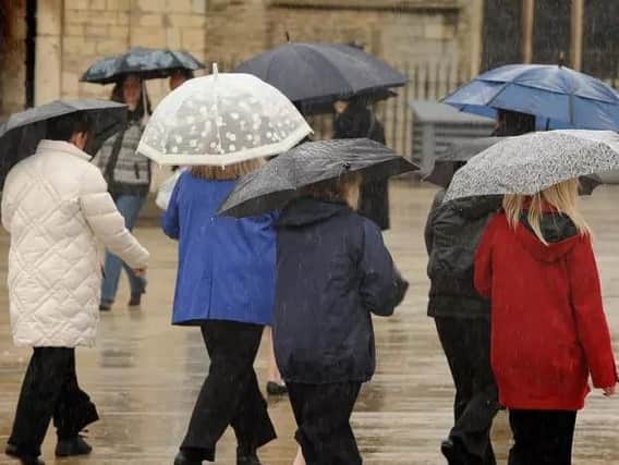 There is a rain weather warning in Peterborough and Cambridgeshire