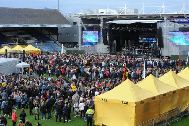 Craig David concert at the Weston Homes Stadium, London Road. Fans at the show EMN-190906-102328009